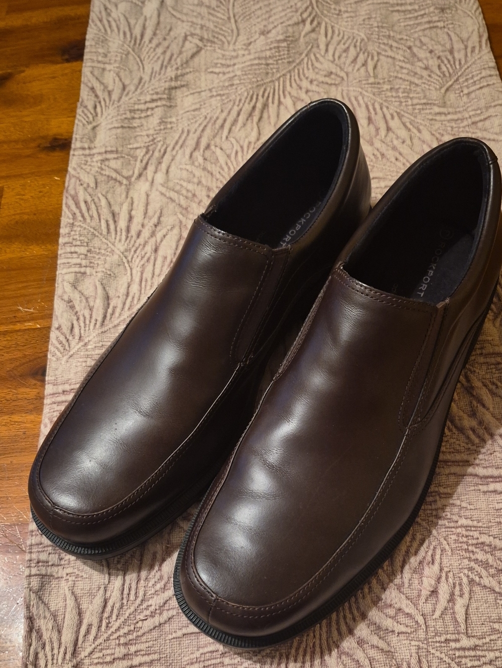 Rockport Men’s Dark Brown Slip-On Leather Dress Loafers Size 12